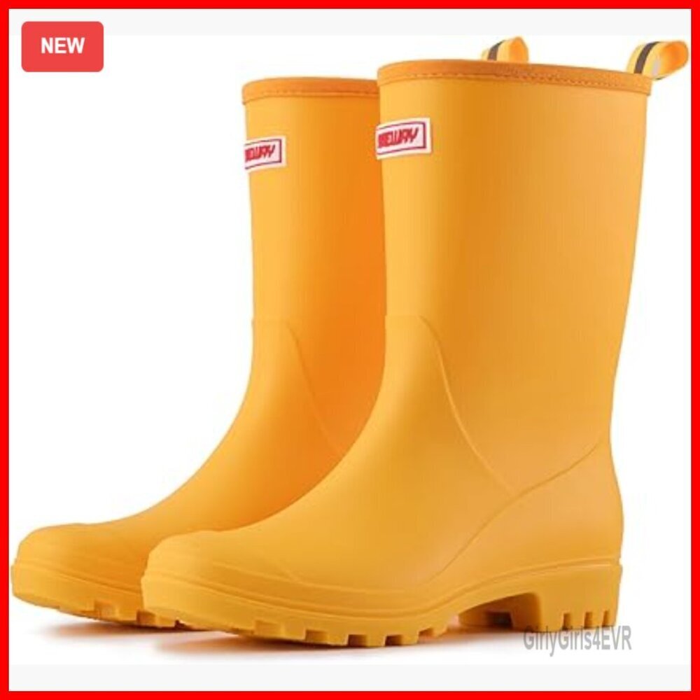 Women's 8-Inch Rubber Rain Boots, Waterproof PVC Gardening Shoes, Lightweight
